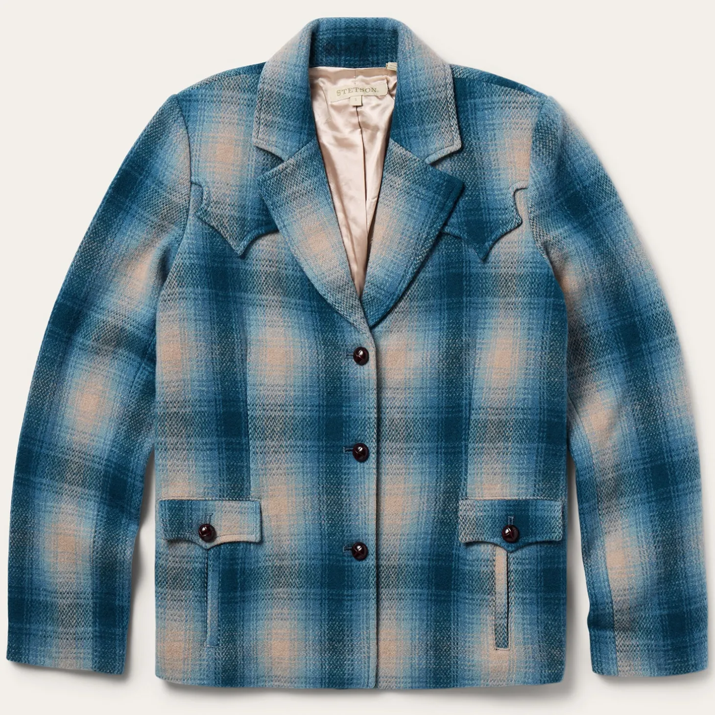 Wool Plaid Western Blazer