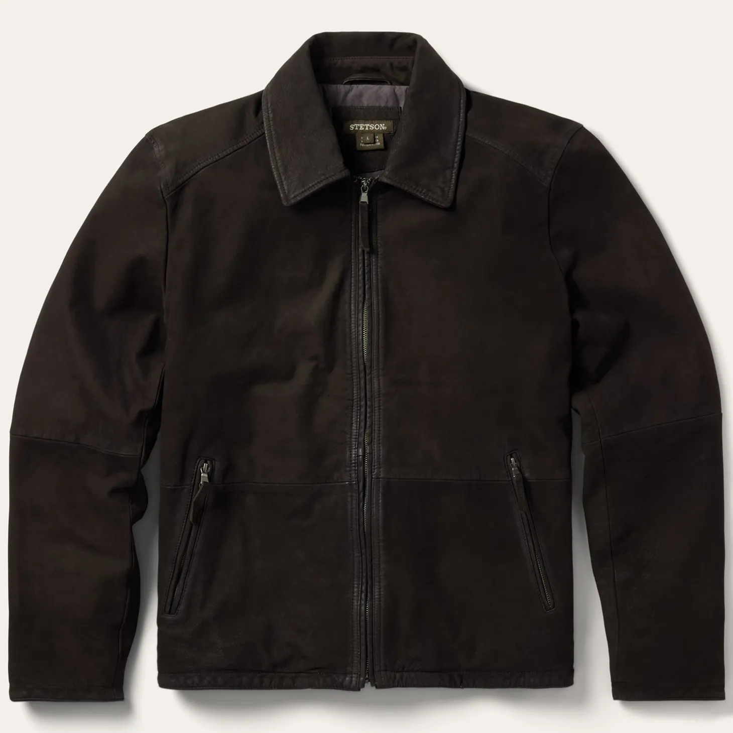 Zip Front Suede Leather Jacket